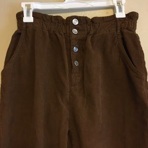 Zara Paper Bag Corduroy Pants